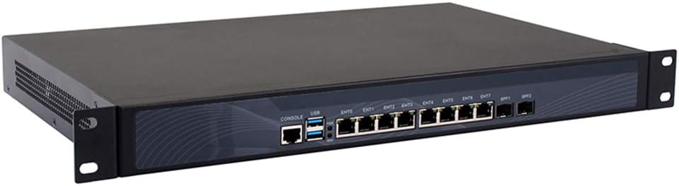 1U Rackmount Firewall, Mikrotik, VPN, Network Appliance, Router PC, Intel 3855U / 3865U / 3965U, RS07, AES-NI/8 Intel LAN/2 Optical SFP/2USB3.0/COM/VGA,(8G RAM/64G SSD)