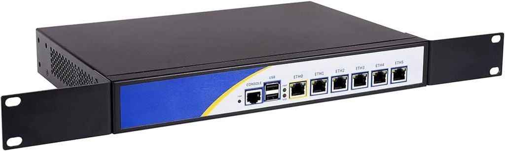 Firewall, OPNsense, VPN, Network Security Micro Appliance, Router PC, Intel Atom D525, 6 x Intel Gigabit LAN, COM, VGA, Fan, R3(2GB Ram 32GB SSD)