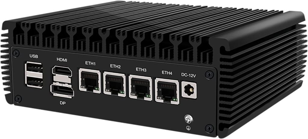 Micro Firewall Appliance, Mini PC, Mikrotik, OPNsense, VPN, Router PC, Intel N5105, HUNSN RJ03, AES-NI, 4 x Intel 2.5GbE I226-V LAN, Type-C, TF, M.2 WiFi 6 Slot, 16G RAM, 64G SSD