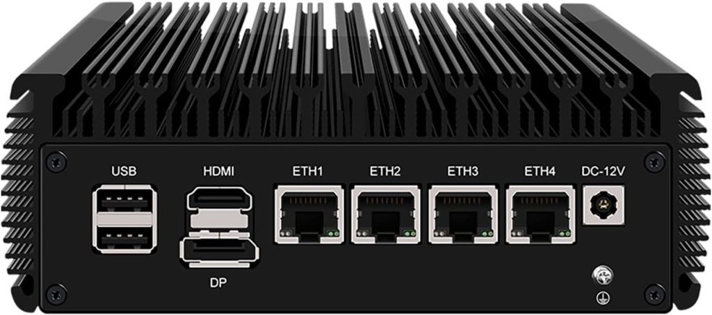 Micro Firewall Appliance, Mini PC, Mikrotik, OPNsense, VPN, Router PC, Intel N5105, HUNSN RJ03, AES-NI, 4 x Intel 2.5GbE I226-V LAN, Type-C, TF, M.2 WiFi 6 Slot, 16G RAM, 64G SSD