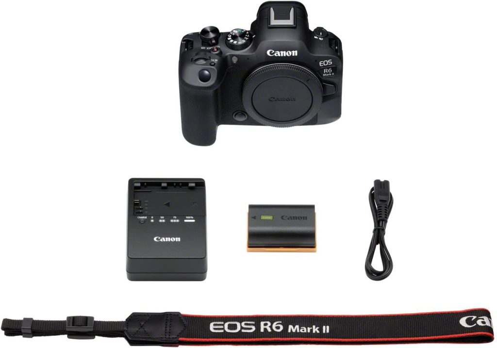 Canon EOS R6 Mark II Full Frame Mirrorless Camera Body Only | 24.2-megapixels, up to 40fps continuous shooting, 4K 60p, up to 8-stops IS and Dual Pixel CMOS Auto Focus II