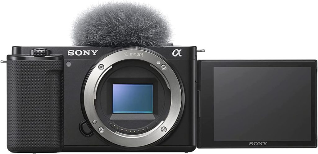 Sony Alpha ZV-E10 APS-C Mirrorless Interchangeable Lens Vlog Camera (Pivoting Screen for Vlogging, 4K Video, Real-Time Eye Auto Focus) Black