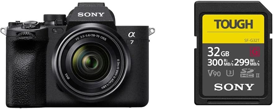 Sony Alpha 7 IV | Full-Frame Mirrorless Camera with Sony 28-70 mm F3.5-5.6 Kit Lens, Black  32GB SDHC Flash Memory Card - World toughest and fastest UHS-II SD TOUGH G Series - SF32TG