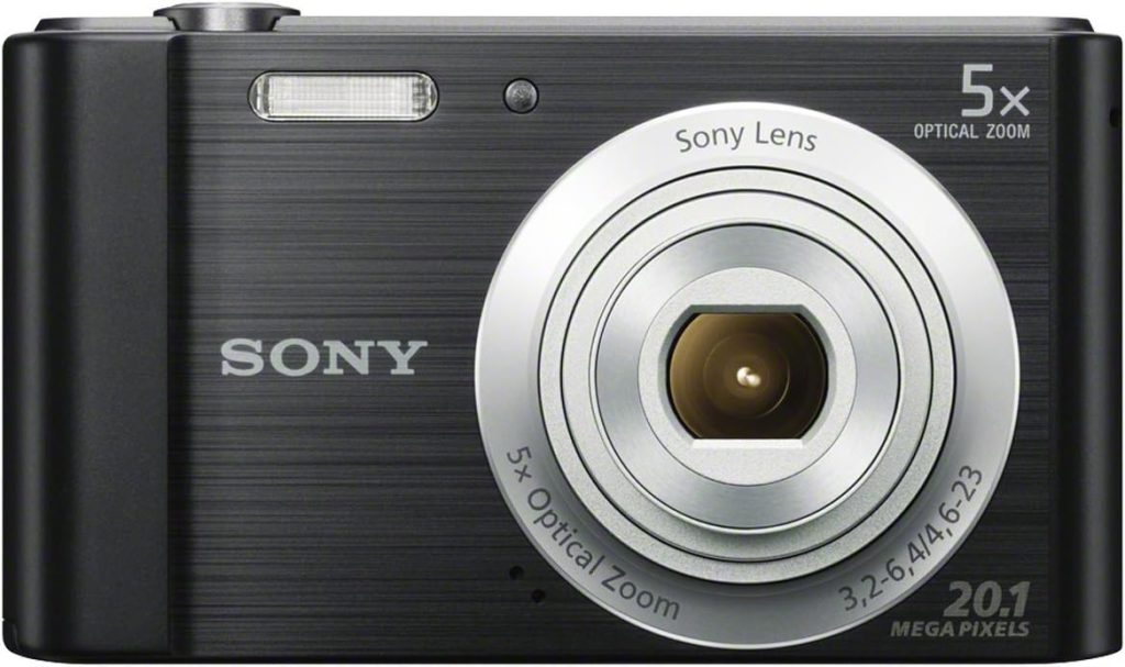 Sony DSCW800B.CEH Digital Compact Camera (20.1 MP, 5x Zoom, 2.7 LCD, 720p HD, 26 mm Sony G Lens) - Black